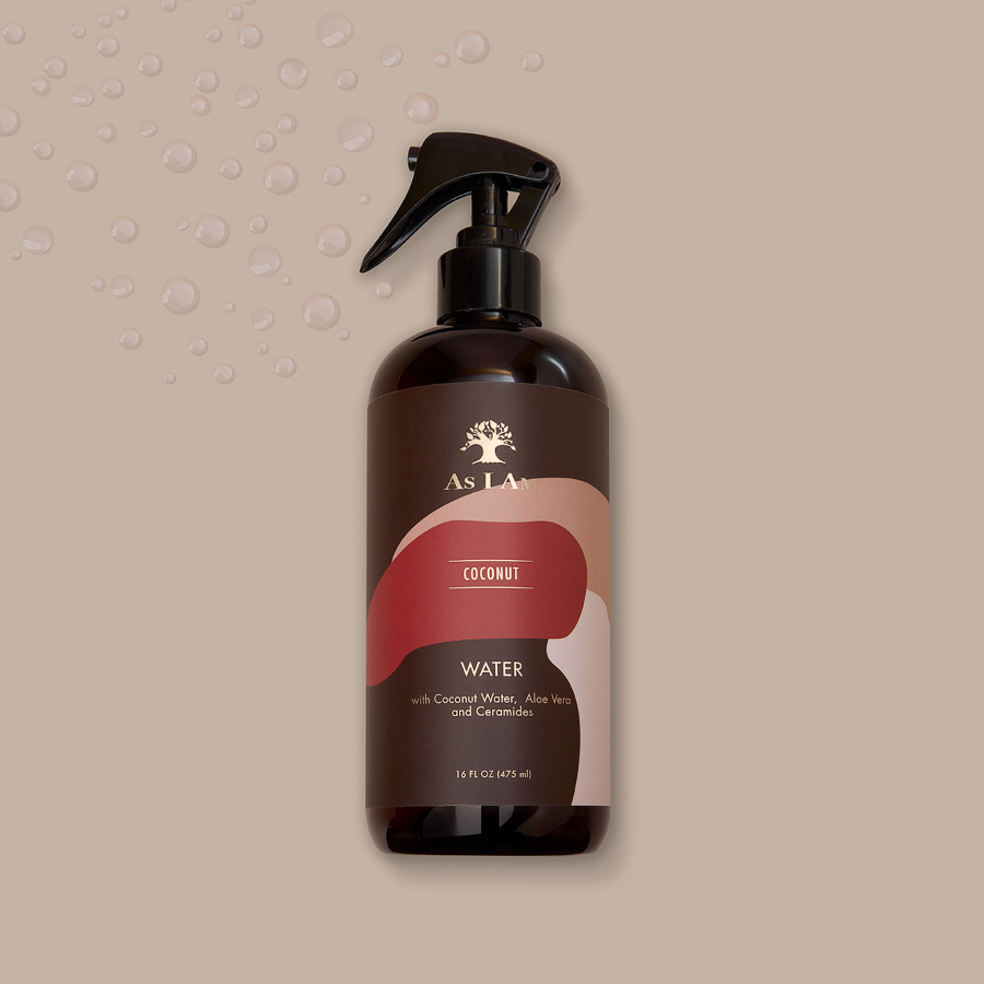 Coconut Water, Curl Clarity Shampoo, and Coconut Leave-In Conditioner