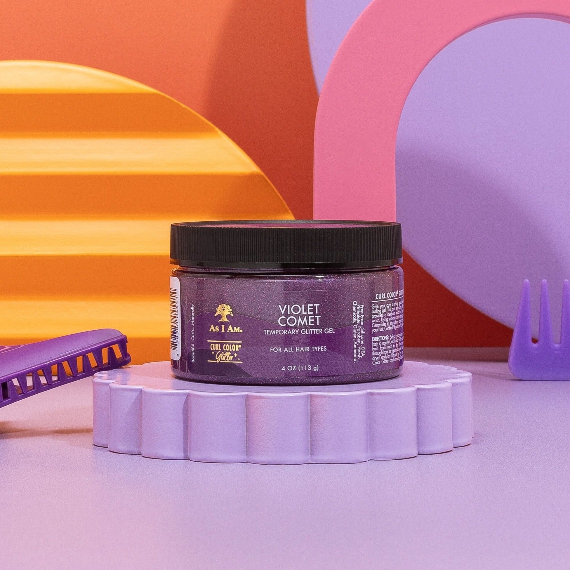 Curl Color Glitter Violet Comet