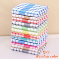 8pcs (Random Color) Modern Plaid Printed Dish Cloths